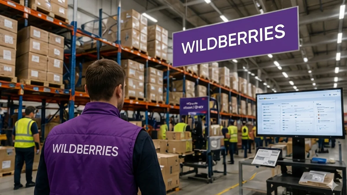 Склад Wildberries: паллеты и зона отгрузки